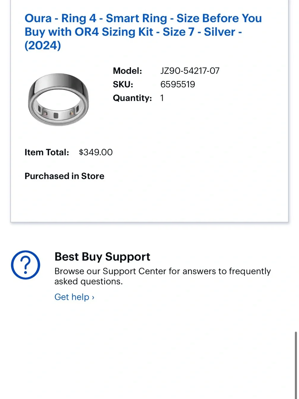 Oura Ring 4 Smart Ring — Silver